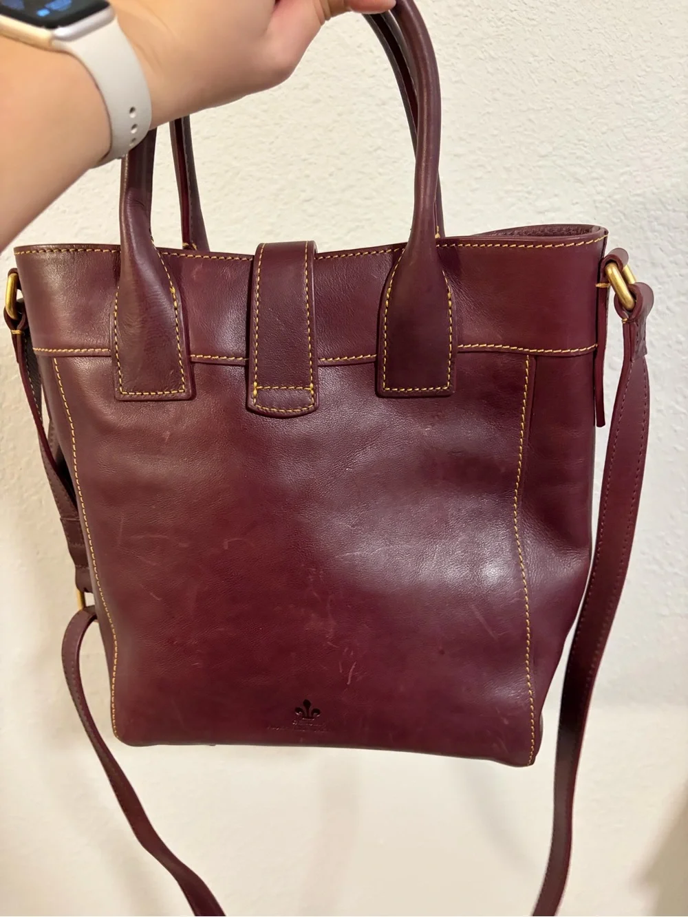 Vintage Dooney & Bourke Burgundy Leather Shoulder Tote